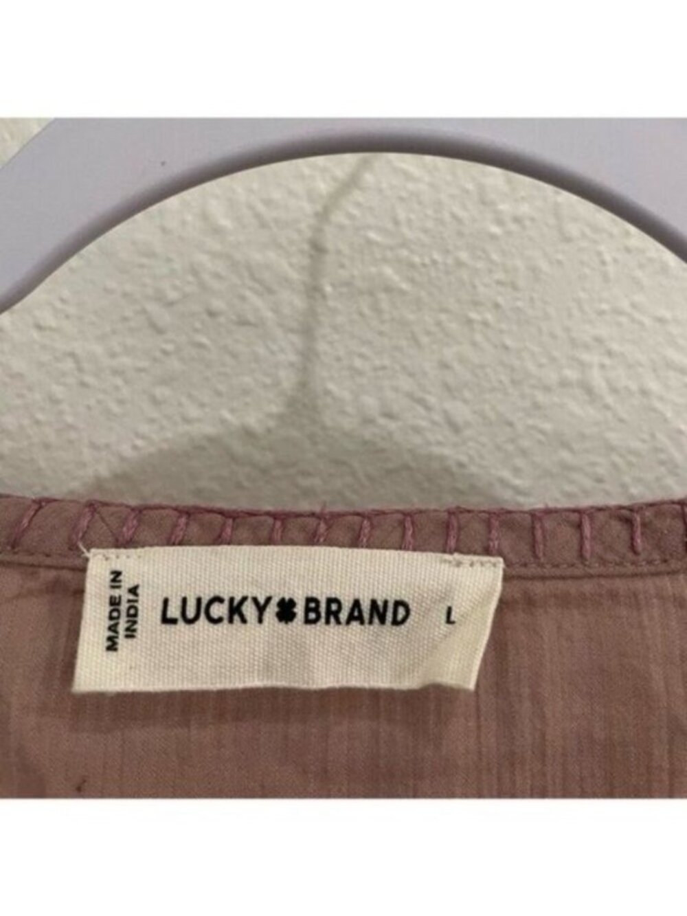 New Lucky Brand Embroidered Top Boho Gauzy Feminine Dainty Blush - Picture 6 of 11